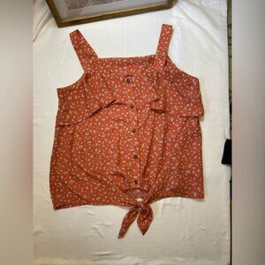 Studio B by Bobeau size large pink/redish and white flower tank top